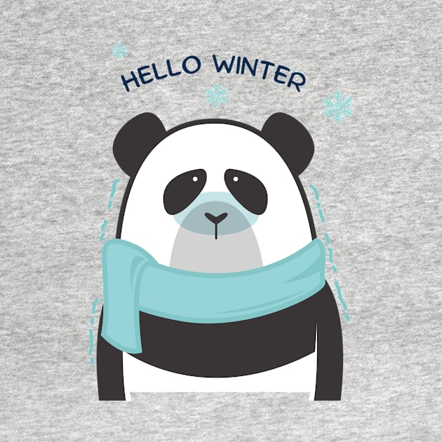 Hello winter - funny panda by Nekojeko